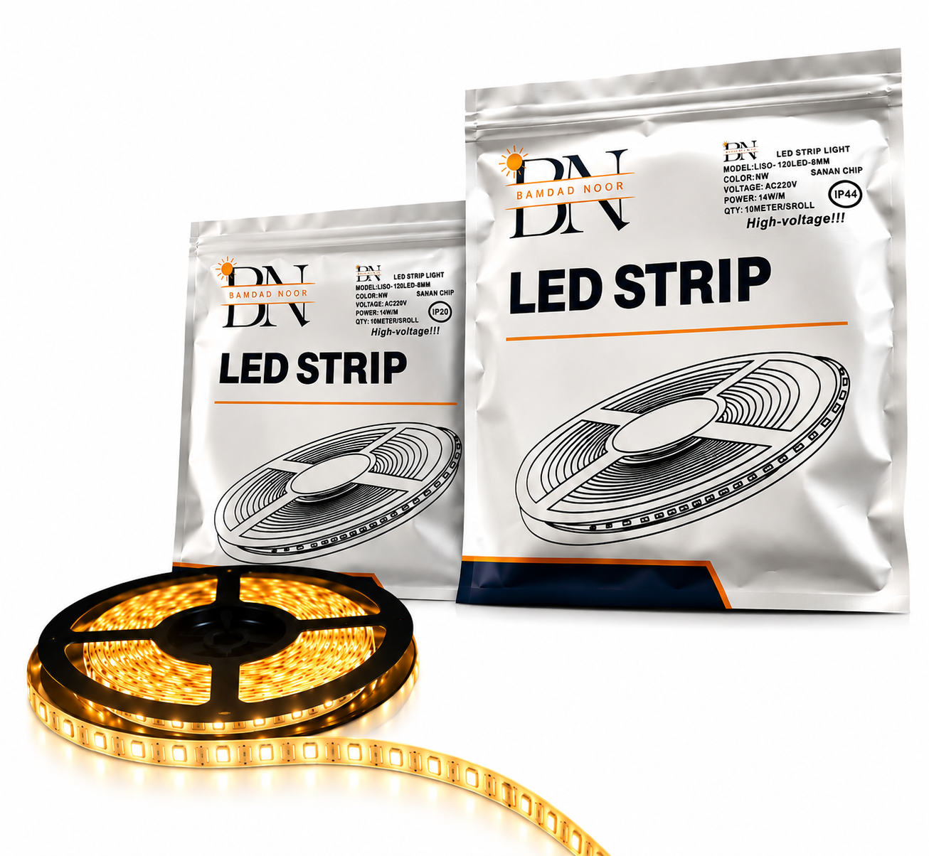 ریسه نواری LED بامداد نور مدل 120LED-8MM رول 10 متری
